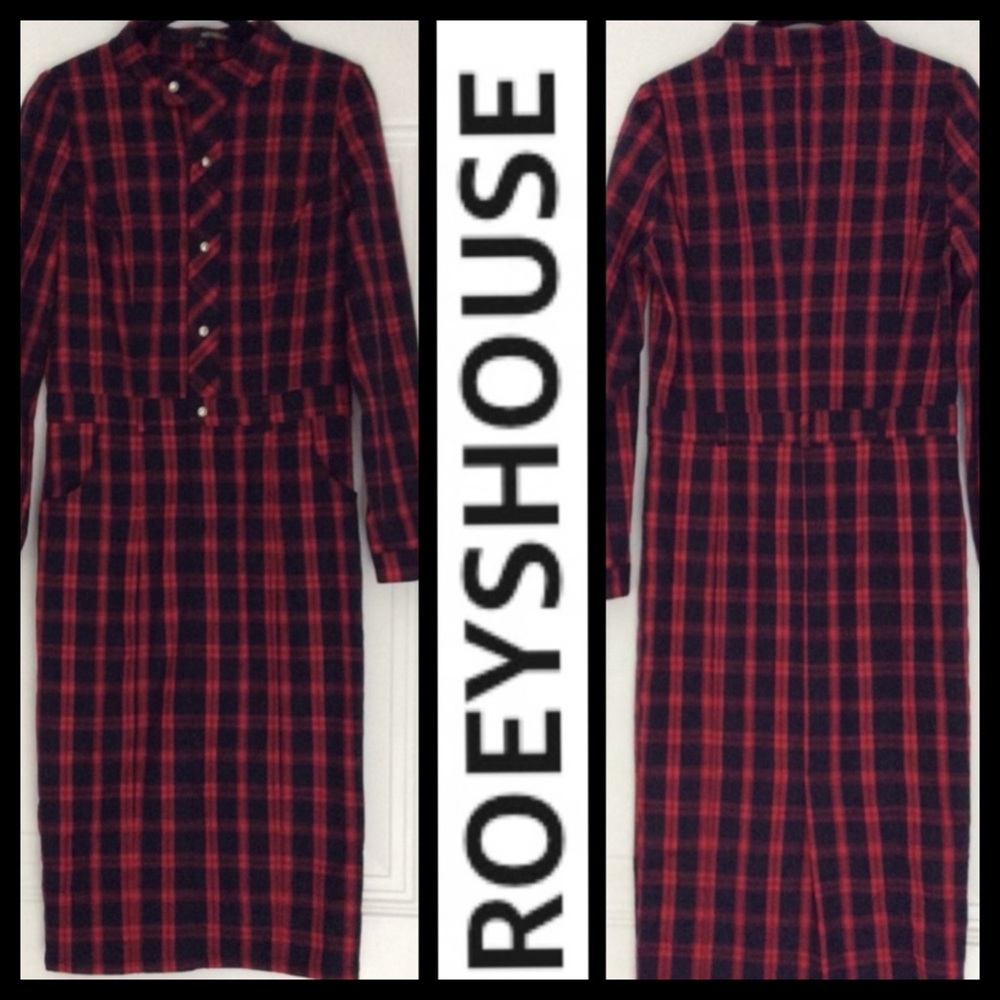 VINTAGE Roeyshouse Tartan Plaid Dress